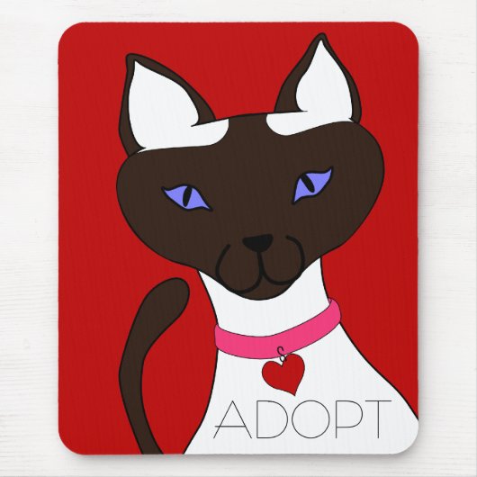 Tapis De Souris Le Ronronnement-fect Moira ADOPTENT Mousepad rouge (Devant)