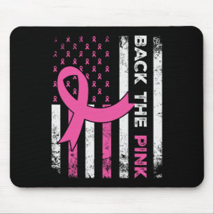 Tapis De Souris Le ruban rose American Drapeau Prix du cancer du s
