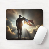 Tapis De Souris Le salut du soldat américain (Avec souris)