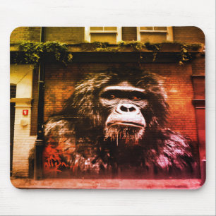 Tapis De Souris Le singe sur la peinture murale Ordinateur portabl