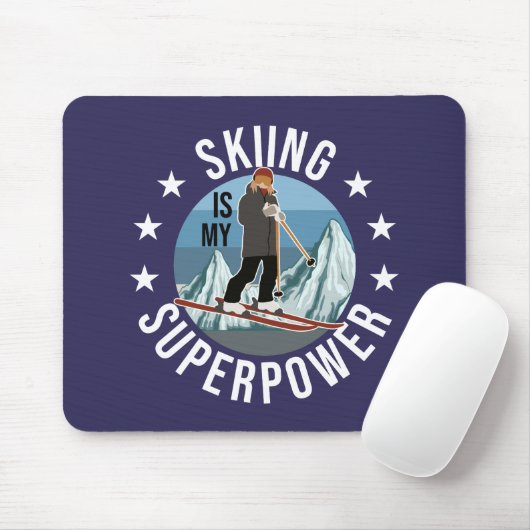 Tapis De Souris Le Ski Est Ma Superpuissance (Avec souris)