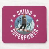 Tapis De Souris Le Ski Est Ma Superpuissance (Devant)