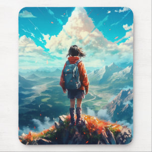 Tapis De Souris Le sommet dans son âme Anime Hiker Girl