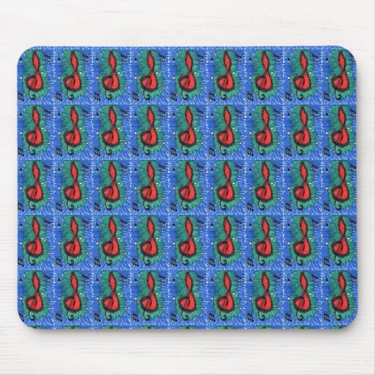 Tapis De Souris "Le son du rouge" Tiled Abstract Design Mousepad (Devant)