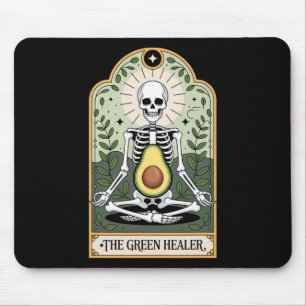 Tapis De Souris Le squelette guérisseur vert Avocat Yoga Mystique