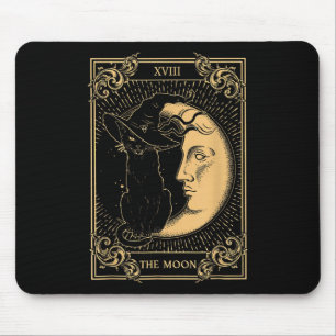 Tapis De Souris Le Tarot Lune Xvii Inspiré Chat Noir sorcier Casqu