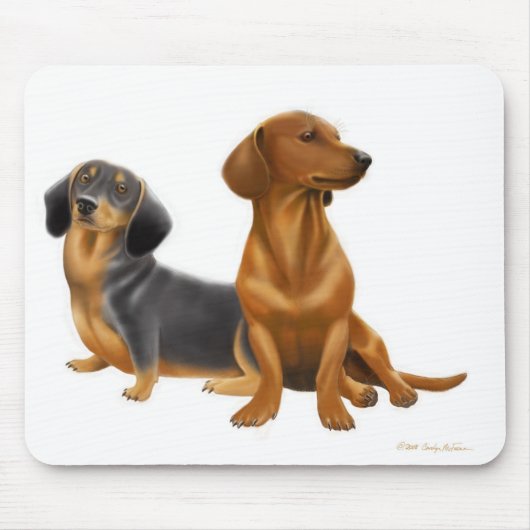 Tapis De Souris Le teckel poursuit Mousepad (Devant)