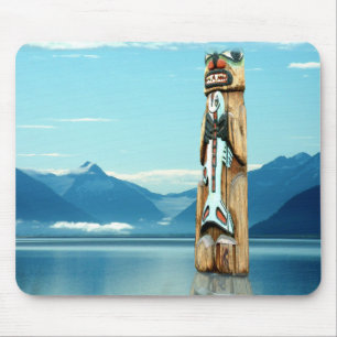 Tapis De Souris Le totem gardant le saumon court le mousepad