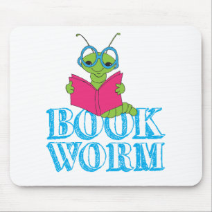 Tapis De Souris Le ver de livre Green Brilliant Cartoon
