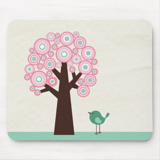 Tapis De Souris Le vert rose à la mode entoure le mousepad (Devant)