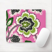 Tapis De Souris Le vert rose fleurit Mousepad (Avec souris)