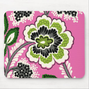 Tapis De Souris Le vert rose fleurit Mousepad