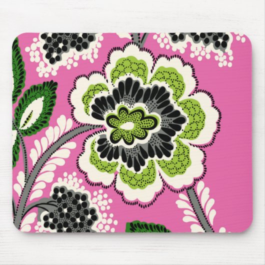 Tapis De Souris Le vert rose fleurit Mousepad (Devant)