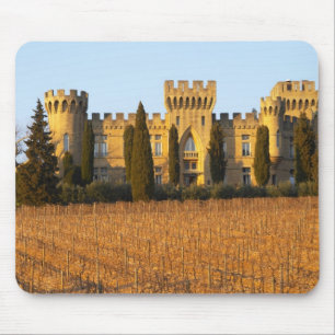 Tapis De Souris Le vignoble avec des vignes de syrah et le château