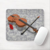 Tapis De Souris Le violon et le rose : Mousepad fait sur commande (Avec souris)