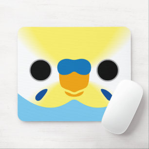 Tapis De Souris Le visage d'un perruche mâle arc-en-ciel pastel