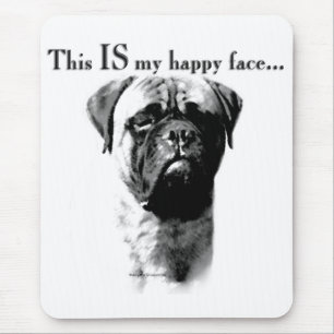 Tapis De Souris Le visage joyeux de Bullmastiff