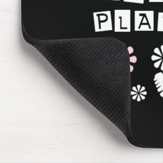 Tapis De Souris Le wedding planner fleurit le blanc sur le noir (Coin)