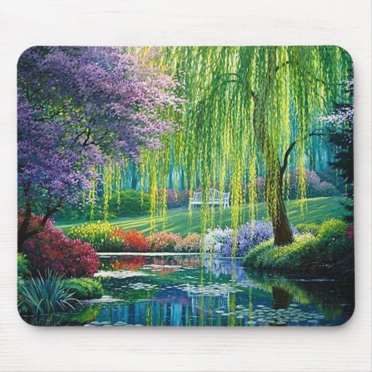 Tapis De Souris Le Willow Tree Over the Water Fine Art (Devant)