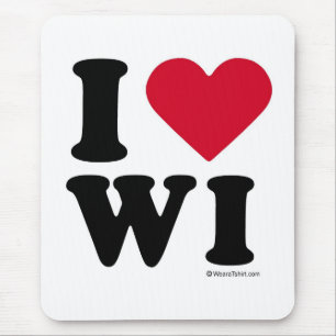 TAPIS DE SOURIS LE WISCONSIN - "J'AIME DES WI" "QUE J'AIME LE