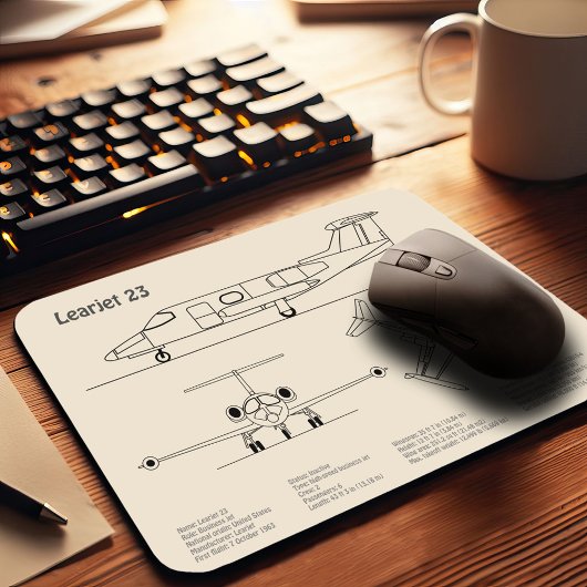 Tapis De Souris Learjet 23 - Plan de dessin du plan d'avion SD