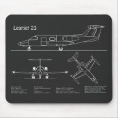 Tapis De Souris Learjet 23 - Plans de dessin du plan directeur de (Devant)