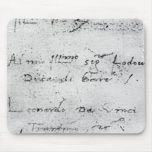 Tapis De Souris L'écriture de Leonardo da Vinci (Devant)