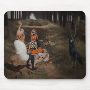 Tapis De Souris Lecteur Psychique Moyen Witchy Dark Occult AI Art