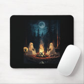 Tapis De Souris Lecture du livre d'Halloween Ghost Forest Camping (Avec souris)