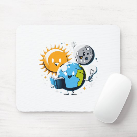 Tapis De Souris Lecture Livre Terre Lune Soleil Drôle Total Solair (Avec souris)