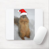 Tapis De Souris L'écureuil de Noël avec Père Noël (Avec souris)