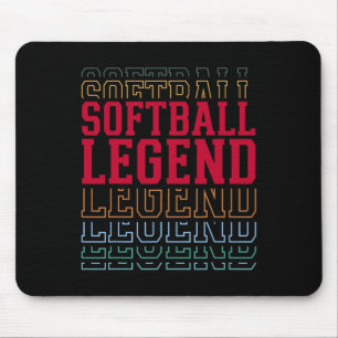 Tapis De Souris Légende de softball Texte superposé drôle Équipe J