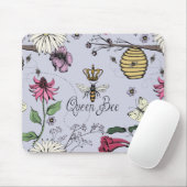 Tapis De Souris Léger Purple Queen Bee Couronne royale modèle flor (Avec souris)