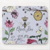 Tapis De Souris Léger Purple Queen Bee Couronne royale modèle flor (Devant)