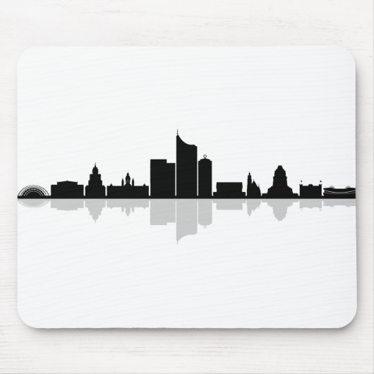 Tapis De Souris LEIPZIG Deutschland City Skyline Silhouette (Devant)