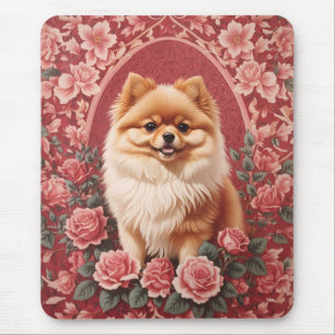 Tapis De Souris L'Élégant Chien Poméranien William Morris Inspiré