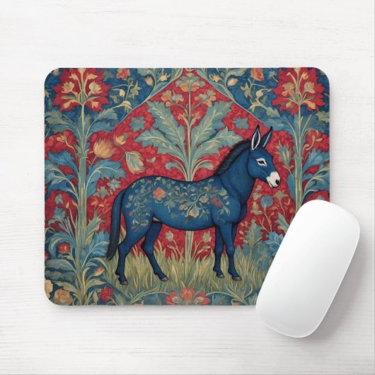 Tapis De Souris L'Élégant Donkey William Morris Inspiré Motif (Avec souris)