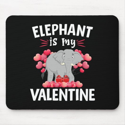 Tapis De Souris L'éléphant est mon Valentin Joyeuse Saint-Valentin (Devant)