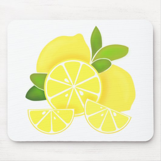 Tapis De Souris Lemons | lemon slices | sunny citrus pattern (Devant)
