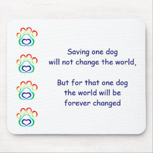 Tapis De Souris L'empreinte de patte Mousepad, sauvent un chien