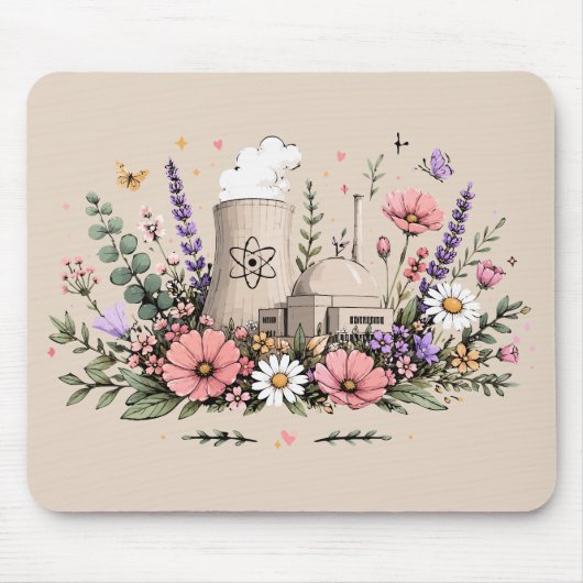 Tapis De Souris L'énergie Nucléaire Fleurit (Devant)