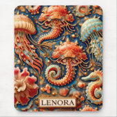 Tapis De Souris LENORA ~ FLEURS ROUGES ~ Mousepad (Devant)