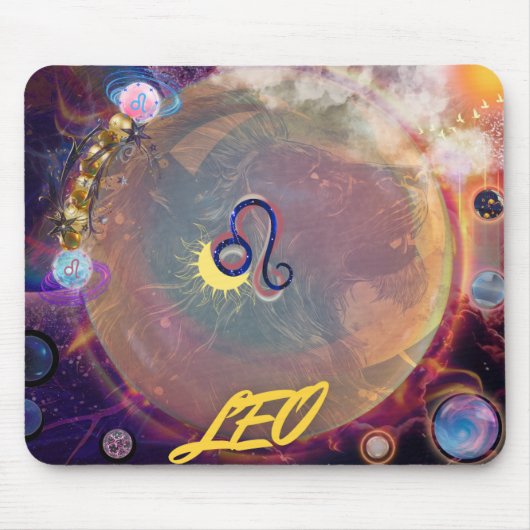 Tapis De Souris Leo le Lion Horoscope mousepad (Devant)