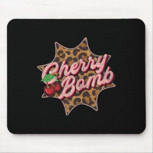 Tapis De Souris Leo Look Vintage Rétro Cherry Bomb Tattoo Rockabil