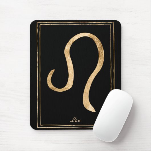 Tapis De Souris Leo martelé or stylisé astrologie zodiac (Avec souris)