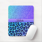 Tapis De Souris Leopard bleu et violet tendance (Avec souris)