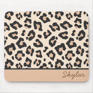 Tapis De Souris Leopard Cheetah Poster de animal Personnalisé Nom 