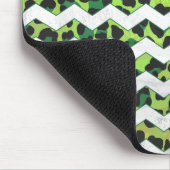 Tapis De Souris Leopard Chevron noir et vert (Coin)