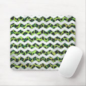 Tapis De Souris Leopard Chevron noir et vert (Avec souris)