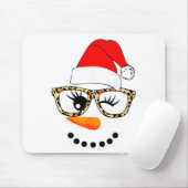 Tapis De Souris Leopard Gles Santa Claus Snowman Face Christmas Co (Avec souris)